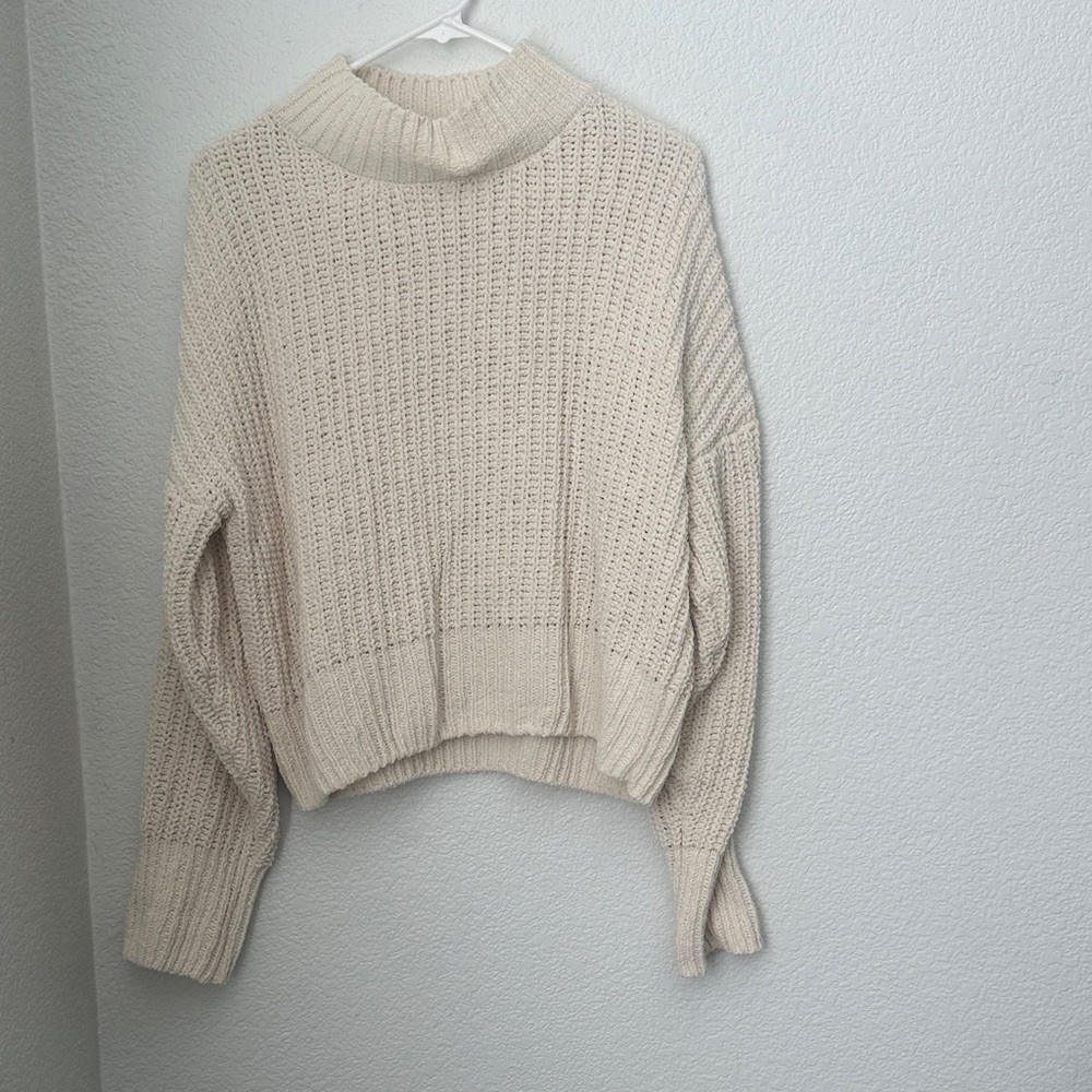 Double Zero Cream Cowl Neck Sweater